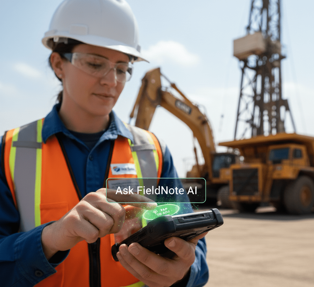 Technician using FieldNote AI